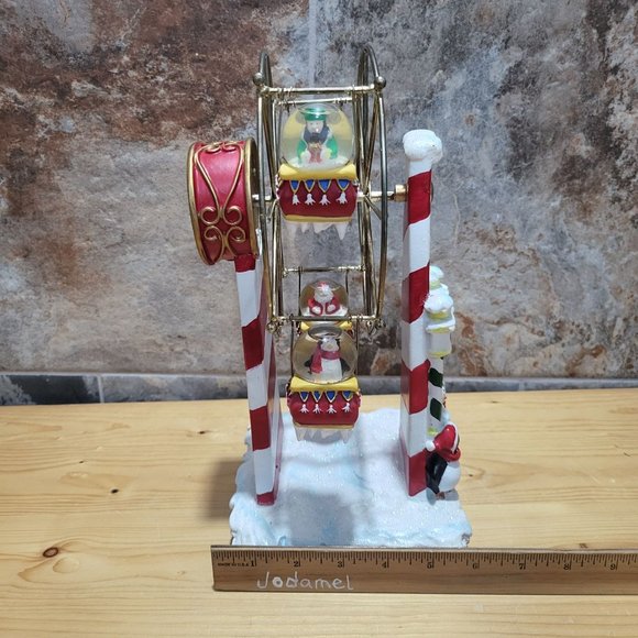 VTG Musical Ferris Wheel Snow Globe Windup Plays Nutcracker Suite March - Picture 10 of 11